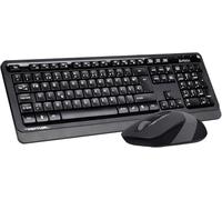 A4 Tech FG1010 2.4G Q Turkish FN - Teclado multimedia + ratón óptico de 2000 DPI negro y gris