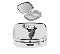 A49 acabado negro de ciervo rugiente hecho de fino peltre inglés en un pastillero con espejo para 2 días
