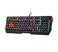 A4tech Bloody B140N Teclado QWERTY Gaming para Juegos 1000 Hz Ultrapolling Retroiluminación de Neón 7 Teclas de Navegación Multimedia Plug & Play Conexión USB Cable de 1,8 m de Longitud
