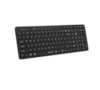 A4tech Teclado recargable Bluetooth y 2.4G (FBK27C AS) - Conectividad dual, tecnología QuietKey, emparejamiento multidispositivo, teclas ultrafinas, para Windows, Mac, iOS, Android