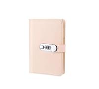A5 A6 90Pages Password Book with Lock Diary Binder Refillable Paper with Pen Card Slot Leather Notebook Journal Student Notepad Diario bloqueable(A6 Beige)