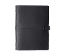 A5 A6 A7 Handmade Vintage Leather Cowhide Loose-leaf Notebook Ledger Travel Book Pocket Para escribir y tomar notas(A5-black)