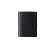 A5 A6 A7 Handmade Vintage Leather Cowhide Loose-leaf Notebook Ledger Travel Book Pocket Para escribir y tomar notas(A7-black)