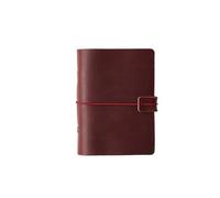 A5 A6 A7 Handmade Vintage Leather Cowhide Loose-leaf Notebook Ledger Travel Book Pocket Para escribir y tomar notas(A7-red)