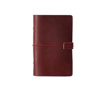 A5 A6 A7 Handmade Vintage Leather Cowhide Loose-leaf Notebook Ledger Travel Book Pocket Para escribir y tomar notas(A6-red)