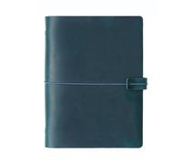 A5 A6 A7 Handmade Vintage Leather Cowhide Loose-leaf Notebook Ledger Travel Book Pocket Para escribir y tomar notas(A5-blue)