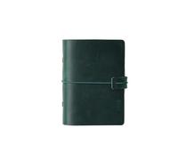 A5 A6 A7 Handmade Vintage Leather Cowhide Loose-leaf Notebook Ledger Travel Book Pocket Para escribir y tomar notas(A7-green)