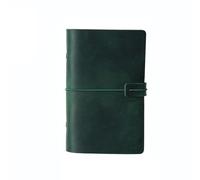 A5 A6 A7 Handmade Vintage Leather Cowhide Loose-leaf Notebook Ledger Travel Book Pocket Para escribir y tomar notas(A6-green)