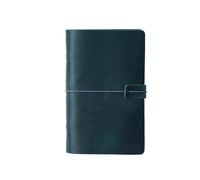 A5 A6 A7 Handmade Vintage Leather Cowhide Loose-leaf Notebook Ledger Travel Book Pocket Para escribir y tomar notas(A6-blue)