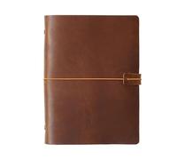 A5 A6 A7 Handmade Vintage Leather Cowhide Loose-leaf Notebook Ledger Travel Book Pocket Para escribir y tomar notas(A5-brown)