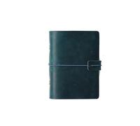 A5 A6 A7 Handmade Vintage Leather Cowhide Loose-leaf Notebook Ledger Travel Book Pocket Para escribir y tomar notas(A7-blue)