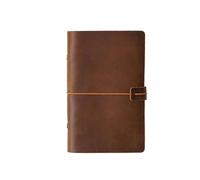 A5 A6 A7 Handmade Vintage Leather Cowhide Loose-leaf Notebook Ledger Travel Book Pocket Para escribir y tomar notas(A6-brown)