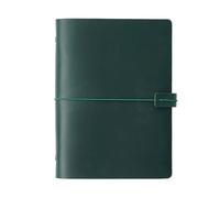A5 A6 A7 Handmade Vintage Leather Cowhide Loose-leaf Notebook Ledger Travel Book Pocket Para escribir y tomar notas(A5-green)