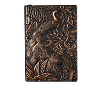 A5- Bloc de notas de negocios de escritura de pavo real, diario simple para alivio de personalidad, color bronce rojo