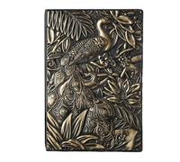 A5- Bloc de notas de negocios de escritura de pavo real, diario simple para alivio de personalidad, color bronce azul