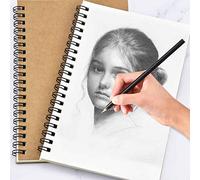 A5 - Cuaderno de bocetos (2 unidades, 120 g, cuaderno de dibujo con encuadernación en espiral, 100 páginas, cuaderno de sketchbook, cubierta de papel kraft cuaderno de bocetos en blanco para niños