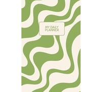 A5 Daily Planner Notebook - 150 Numbered Pages - Green & Beige Wavy Minimalist Cover - Portable Productivity & Note Taking Journal (5.5 in x 8.5 in)