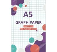 A5 Graph Paper Notebook - 1mm Grid (0.1cm Squares) - 100 Pages, 90gsm Thick White Paper - Engineering & Science Pad, 5mm/10mm Bold Lines - Math, School, Office, Sketching, Bullet Journaling