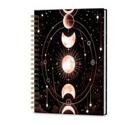 A5 Notebook Journal, Hardcover Lined Notebook for Writing Notes, 5.8 x 8.26 Inch Blank Journal Diary with Premium Paper, Portable Planner Notebook for Office Home Daily Use - Celestial Moon Phases