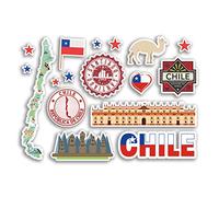 A5 Pegatina Hoja Chile Pegatinas de vinilo - Monumentos Cultura Mapa País Día de vacaciones Bandera Viajes #78480