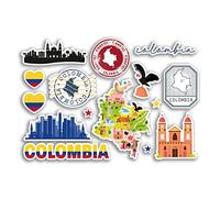 A5 Pegatina Hoja Colombia Vinilo Pegatinas - Puntos de interés Cultura Mapa País Día de vacaciones Bandera Viaje #78481