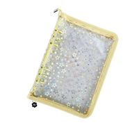 A5 Refillable Card Binder 20 Pages Clear Star Zippered Planner Book | Sticker Organizer for School Office Meeting Reading Health Mental Study Tasks Home Cleaning Exercise