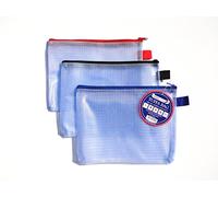A5 Tuff Bag Cartera con cremallera de plástico transparente con cremallera, estuche para lápices de archivos, resistente al agua, bolsas de malla reforzadas (compatible con A5-12 unidades)