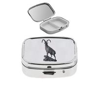 A54 Ibex acabado negro hecho de fino peltre inglés en un pastillero con espejo para 2 días