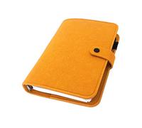 A6/ A5 Carpeta de Archivos de Carpeta de Anillas Redonda con Cubierta de Fieltro de 6 Agujeros para Protectores de Hojas Sueltas/Cubierta de Carpeta, Marigold, A5 Combo