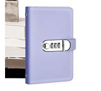 A6 Budget Binder, Leather Cover Organizer, Combination Lock Cash Book, Envelope Saving System, Sturdy Portable Build Easy Use for Home Apartment Dorm Office School Travel Outdoor Financial Management