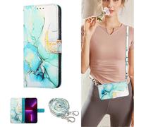 (A6) Case For Oppo Find X5 Pro Crossbody Neck Strap Lanyard Cover Marble Magnetic Wallet Leather Case
