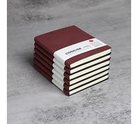 A6 Cuaderno Clásico Bloc De Notas A6 Tapa De Cuero Cuaderno Exquisito Simple Cuaderno Diario Agenda para Oficina Notas Viajes Estudio Reuniones Escolar Proyectos 10,5 * 14cm, 6PCS Rojo