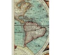 A6 Travelers Notebook Lined Insert Notebook: Vintage map cover, 144 ruled pages, grey on white