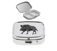 A65 Wild Boar acabado negro hecho de fino peltre inglés en un pastillero con espejo para 2 días