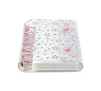 A7 Budget Binder Cover Clear Glitter Star | Notebook Protector For Cash Sobres Journal Álbums Organizer Folder Loose Leaf | Binder Cover Accessory Of For And With Stylish Reutilizable Design