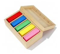 A7 Caja para Tarjetas Maderas, 22x12,6x9cm Caja Vocabulario Maderas con Tapa Organizador de Tarjeta con 4 Tabiques Ajustables Box de Tarjeta Aprendizaje para Oficina, Escuela (Tarjetas no Incluida)