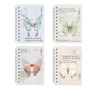 A7 - Cuaderno de bolsillo portátil con diseño de caricaturas, diseño de mariposas