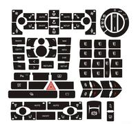 A8 D3 2002-2009 calcomanía de reparación de botón de control de clima, vinilo negro, cubierta de perilla de interruptor de aire acondicionado para salpicadero, repuesto interior para símbolos