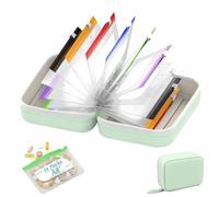 A8 Waterproof Pill Pouch Set,Extra Large Weekly Pill Organizer with 14 Pcs Color Reusable Zippered Storage Bag,Pill Pouches,Weekly Medicine Air Tight Pocket,Travel Medicine Organizer(Green)