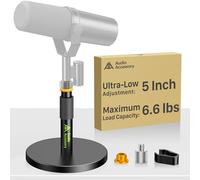 AA AUDIO ACCESSORY Soporte de mesa para micrófono con altura regulable desde 12,7 cm, carga 3 kg, total metálico, compatible con Shure SM7B, SM7dB, MV7+, Fifine, Blue Yeti, Snowball y Rode PodMic