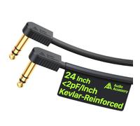 AA AUDIO ACCESSORY TRS - Cable de conexión de guitarra estéreo de cinta plana chapada en oro, blindado de cuatro capas silencioso, reforzado con Kevlar, para BOSS MXR EBS Behringer