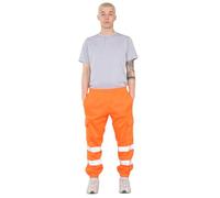 AA ESSENTAILS® Hi Viz - Pantalones de trabajo de forro polar para hombre, reflectantes, de seguridad, alta visibilidad, pantalones de trabajo de combate para hombre, talla S-5XL, naranja, 5XL