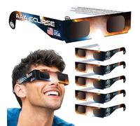 AAA Eclipse Pack de 6 Gafas de Eclipse Solar Homologadas para Ver Eclipse, Gafas Eclipse Solar Homologadas ISO 12312-2, Certificadas CE, Made in USA, Solar Eclipse Glasses, Eclipse Glasses Seguras