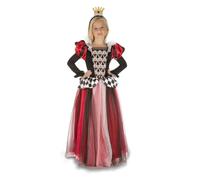 My Other Me - Disfraz Infantil de Reina de Corazones con Vestido Rojo y Diadema con Corona, talla de 7 a 9 años