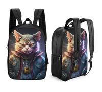 aaaaab 17 pulgadas Boss Cat Kids School Mochila con patrón de doble cara Mochila escolar de moda impresa en 3D Mochila escolar informal para niños estudiantes de primaria y secundaria