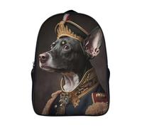 aaaaab Mochila escolar con estampado 3D para niños,16 pulgadas, perro con uniforme militar, 2 compartimentos, libro de viaje de alta capacidad, mochilas escolares para niños, estudiantes de primaria