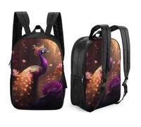 aaaaab Mochila para niños impresa en 3D, mochila escolar ligera de viaje con diseño de pavo real magnífico, mochila escolar de moda para niños, estudiantes de escuela, 17 pulgadas