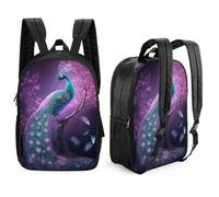 aaaaab Mochilas para niños impresas en 3D de 17 pulgadas, patrón de pavo real magnífico, mochila escolar para niños, mochilas de viaje, bolsas de libros de moda, mochila de gran capacidad