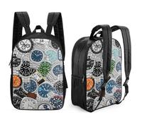 aaaaab Relojes de lujo Mochilas de moda Impreso en 3D Patrón de doble cara Mochila escolar de 17 pulgadas Escuela informal para niños para niños Escuela primaria y secundaria Estudiantes
