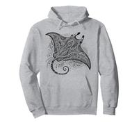 aaaBlack and White Tribal Manta Ray - para los Fans de Manta Ray Sudadera con Capucha